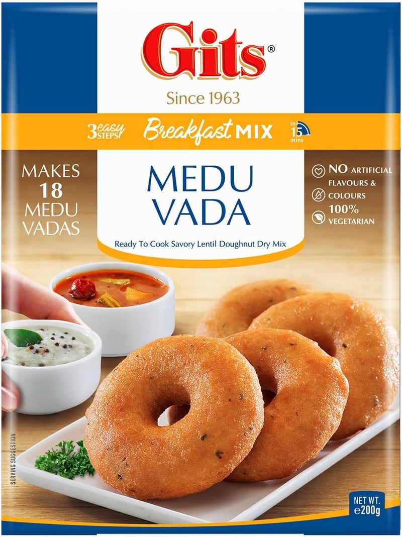 Gits Medu Vada Mix - Ready to Cook Savory Lentil Doughnut Dry Mix, 200g - Image 4